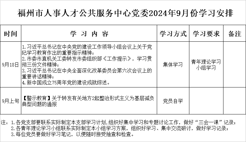 福州市人事人才公共服務中心黨委2024年9月份學習安排.jpg